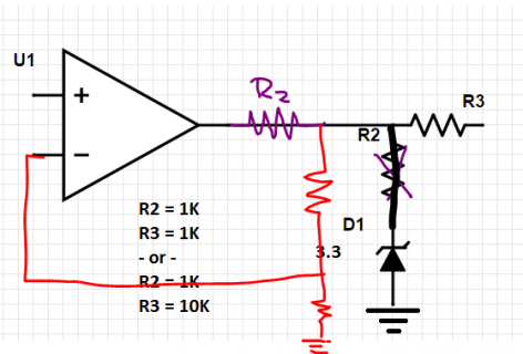 Overvoltage protection when interfacing an op amp to analog input ...